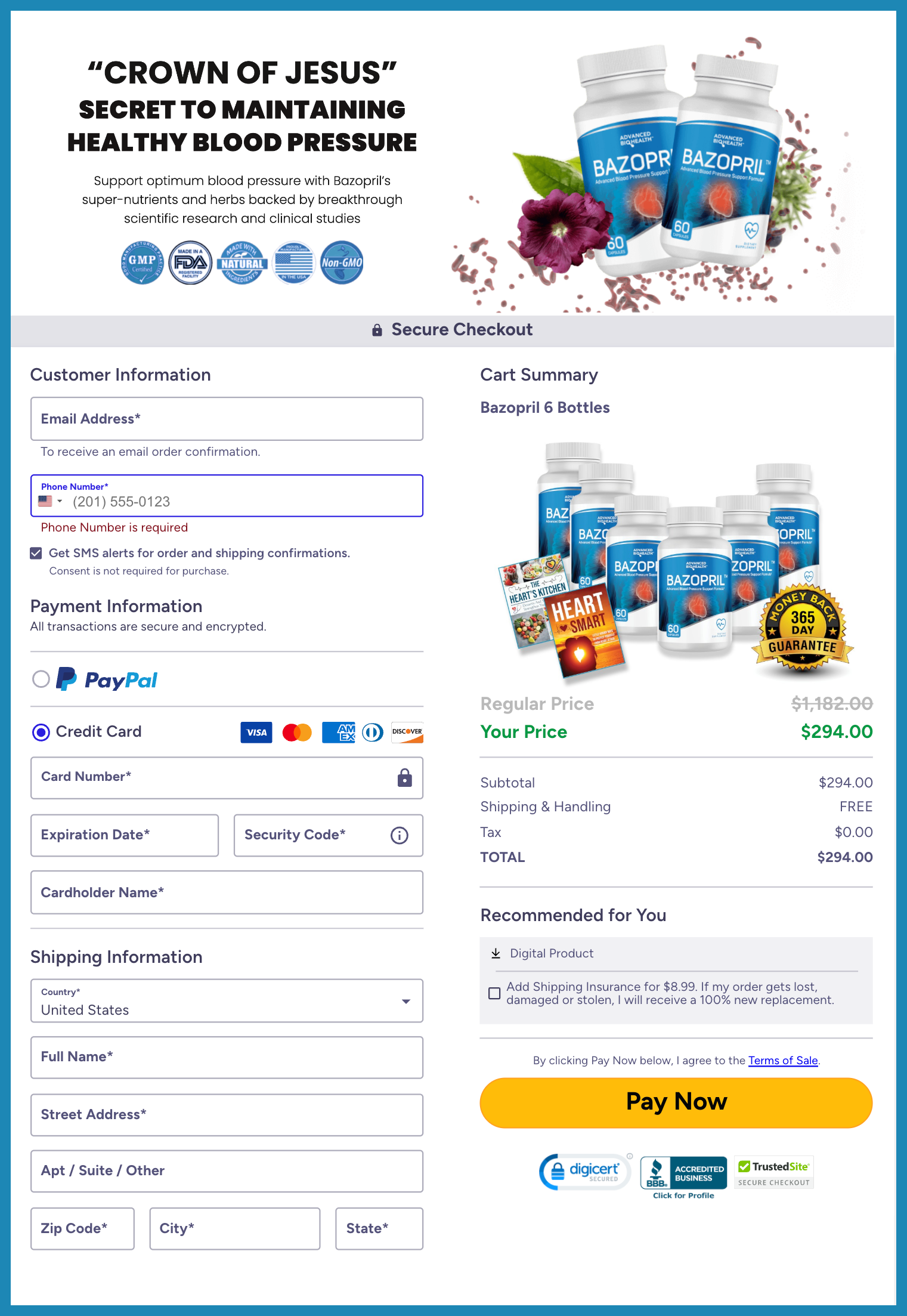 Bazopril Official Website Secure Order Page